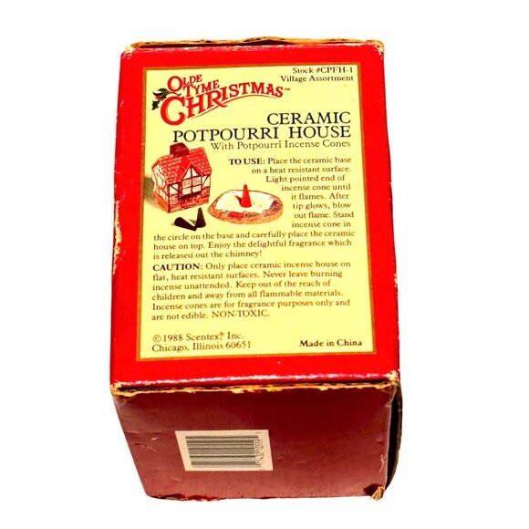 Olde Thyme Christmas Earth Scents Ceramic Potpourri House - Picture 9 of 9